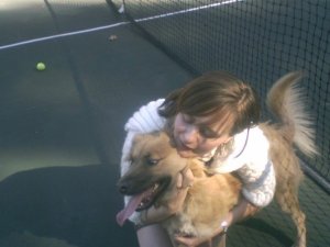 "stop hugging me, woman, and let me go after than damn tennis ball!"