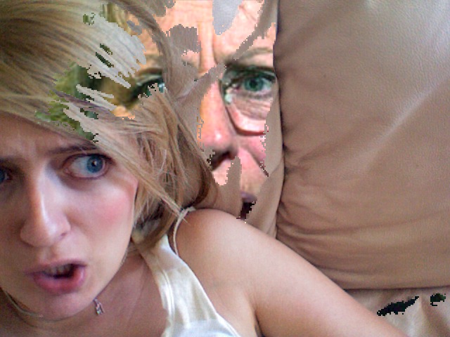 Exclusive picture! Bending space-time, Germaine emerges from my couch and tries to devour me. Run away! Away!